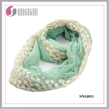 2015 High Quality Wild Stitching Lace Voile Infinity Scarf (SNSJ011)